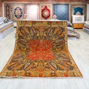 Ivory Multicolor Handmade Wool Area Rug for Living Room 8.1x10.14ft