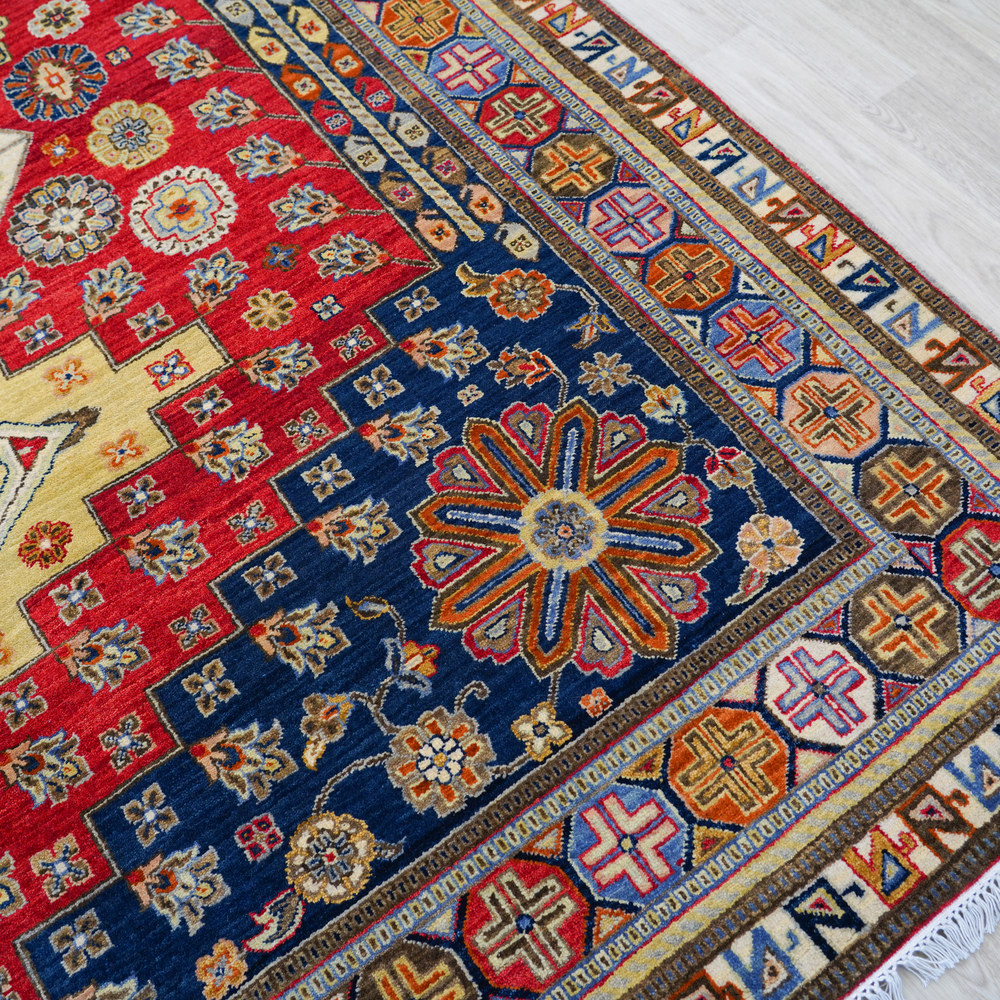 Ivory and Gold Handmade Wool Area Rug for Living Room 9.12x12.14ft - Image 8