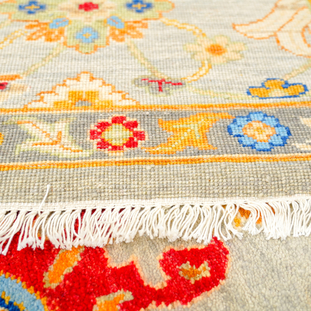 Beige and Gold Handmade Wool Area Rug for Living Room 9.06x12.07ft - Image 9