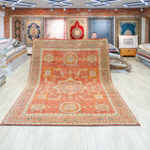 Pastel Multicolor Handmade Wool Area Rug for Living Room 9.06x12.11ft