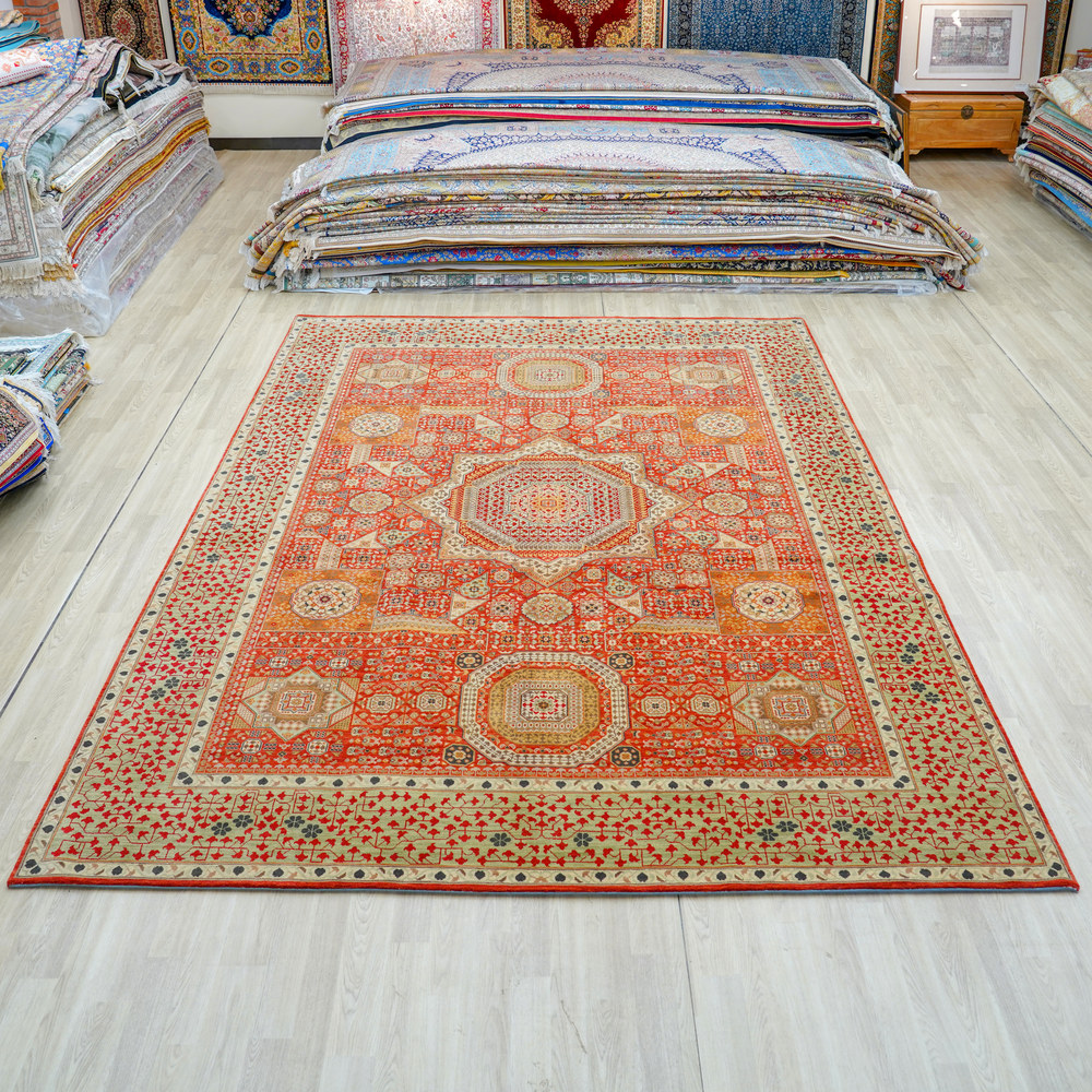 Pastel Multicolor Handmade Wool Area Rug for Living Room 9.06x12.11ft - Image 3