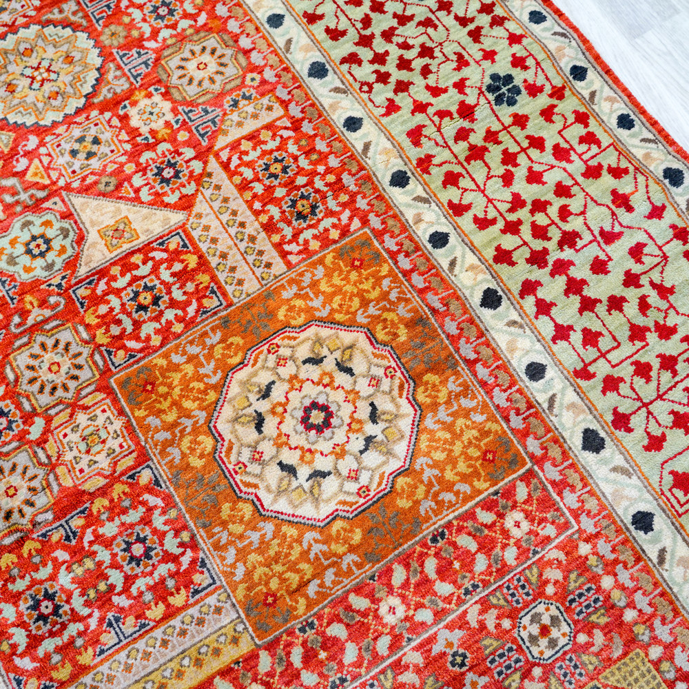 Pastel Multicolor Handmade Wool Area Rug for Living Room 9.06x12.11ft - Image 4