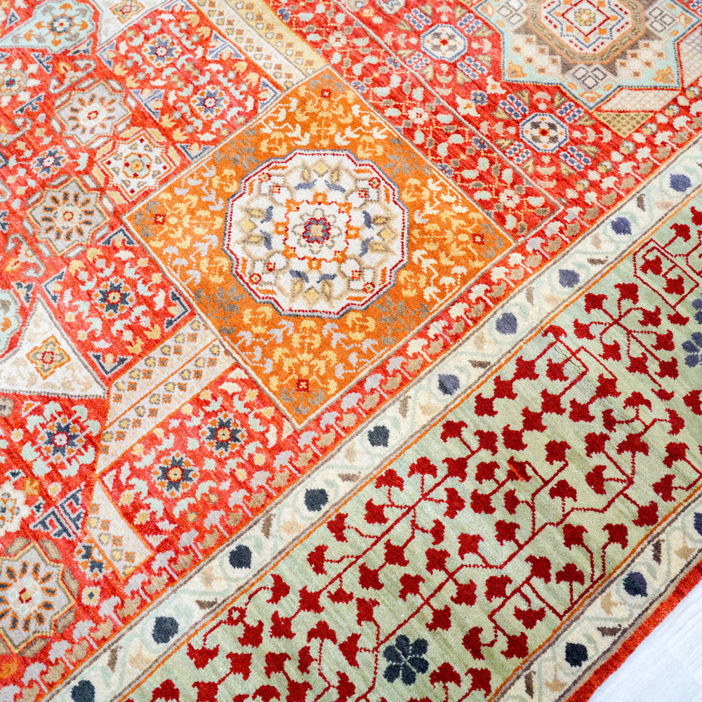 Pastel Multicolor Handmade Wool Area Rug for Living Room 9.06x12.11ft - Image 7