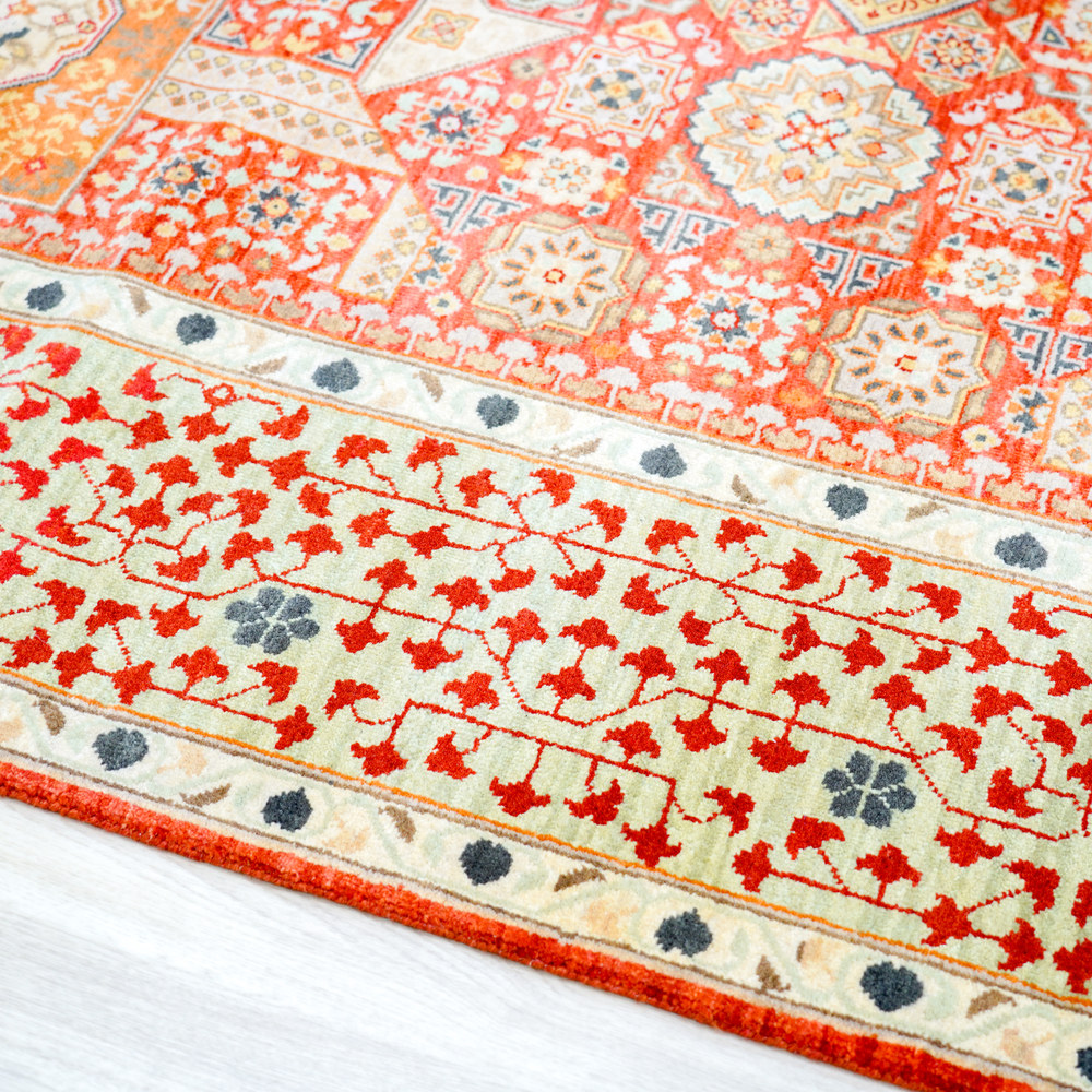 Pastel Multicolor Handmade Wool Area Rug for Living Room 9.06x12.11ft - Image 8