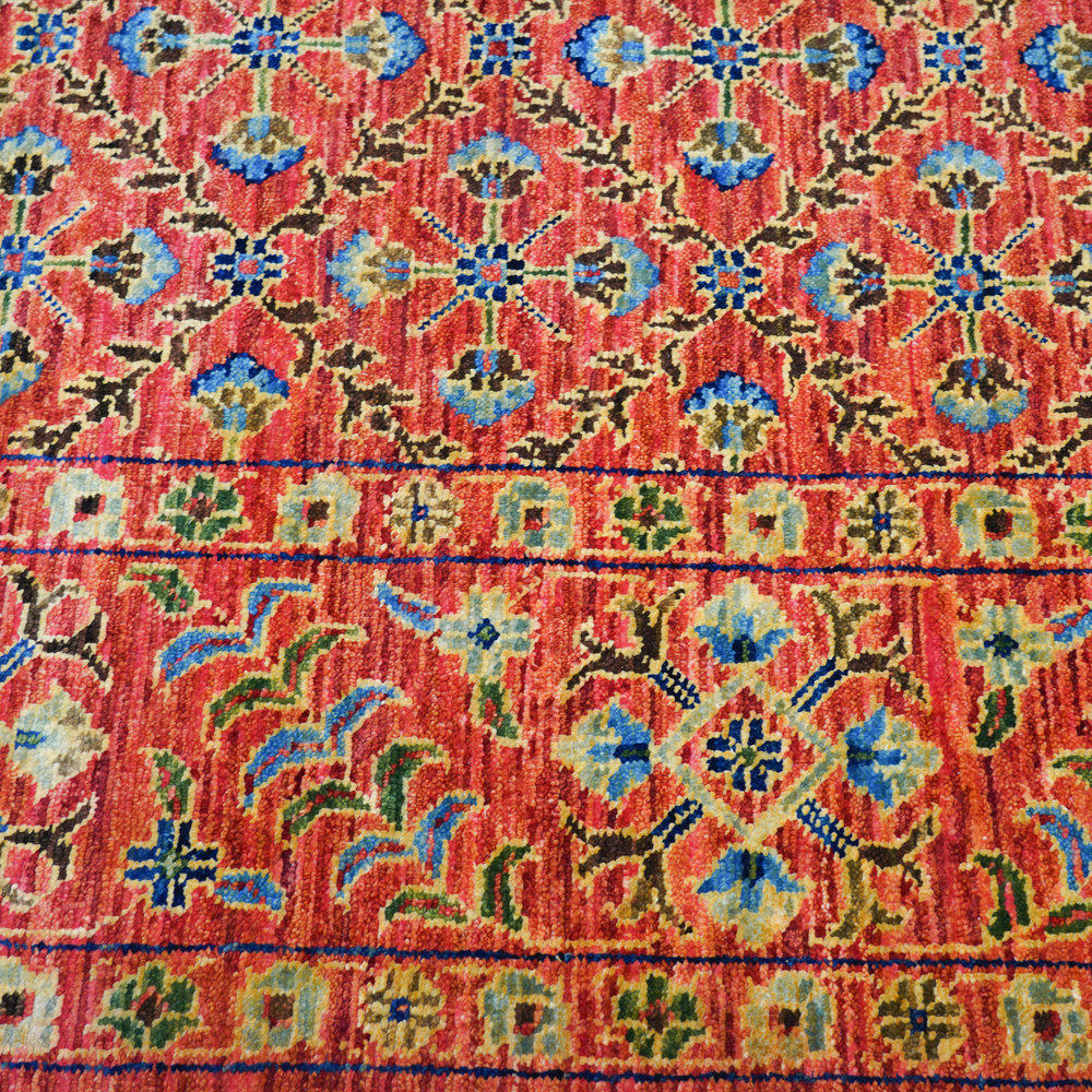 Blue and Gold Handmade Wool Area Rug for Living Room 9.19x12.11ft - Image 4