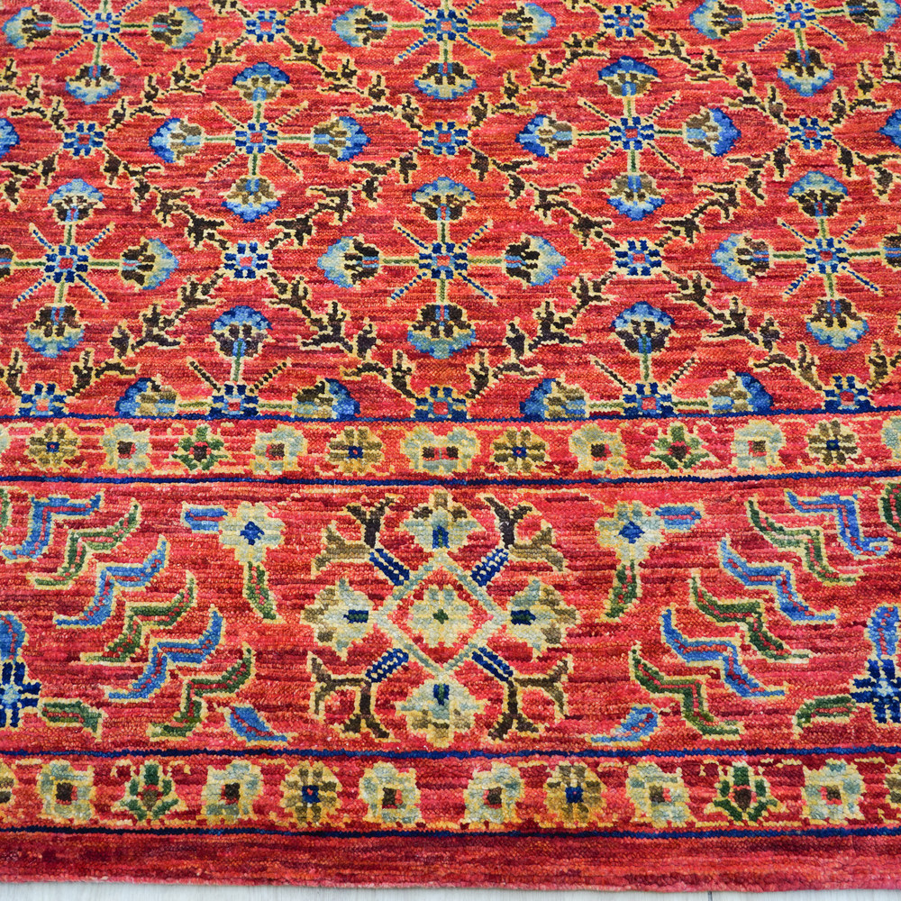 Blue and Gold Handmade Wool Area Rug for Living Room 9.19x12.11ft - Image 5