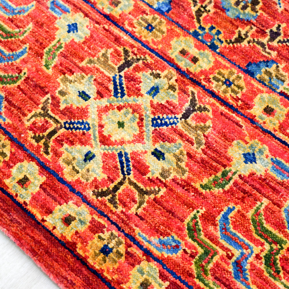 Blue and Gold Handmade Wool Area Rug for Living Room 9.19x12.11ft - Image 6