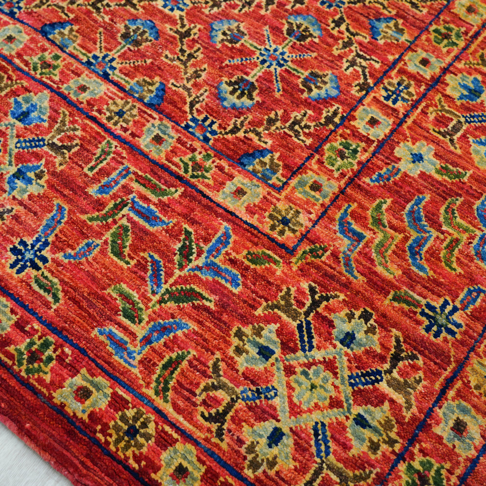 Blue and Gold Handmade Wool Area Rug for Living Room 9.19x12.11ft - Image 7