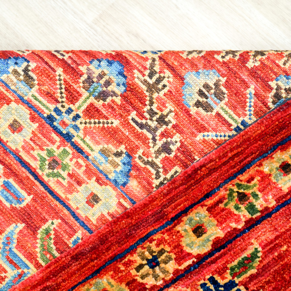 Blue and Gold Handmade Wool Area Rug for Living Room 9.19x12.11ft - Image 8