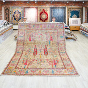 Red Multicolor Handmade Wool Area Rug for Living Room 8.23x10.27ft