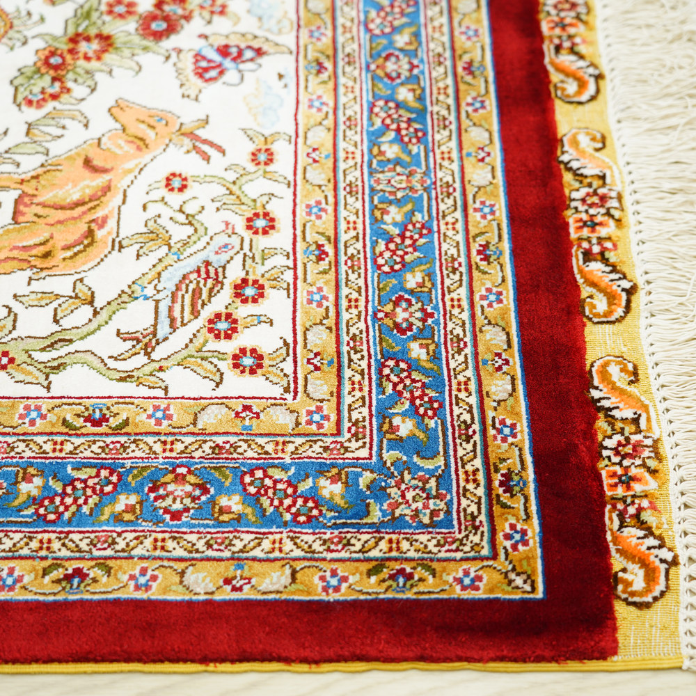 Multicolor Floral Panel Hand-Knotted Silk Rug 8x10ft - Image 5