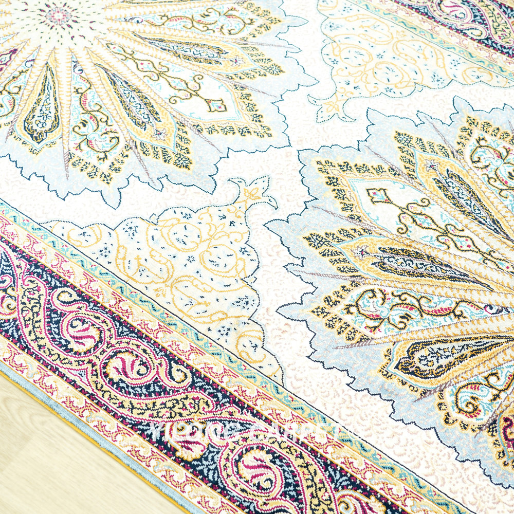 Ivory and Brown Floral Medallion Hand-Knotted Silk Rug Runner – 3 x 12 ft - Image 6