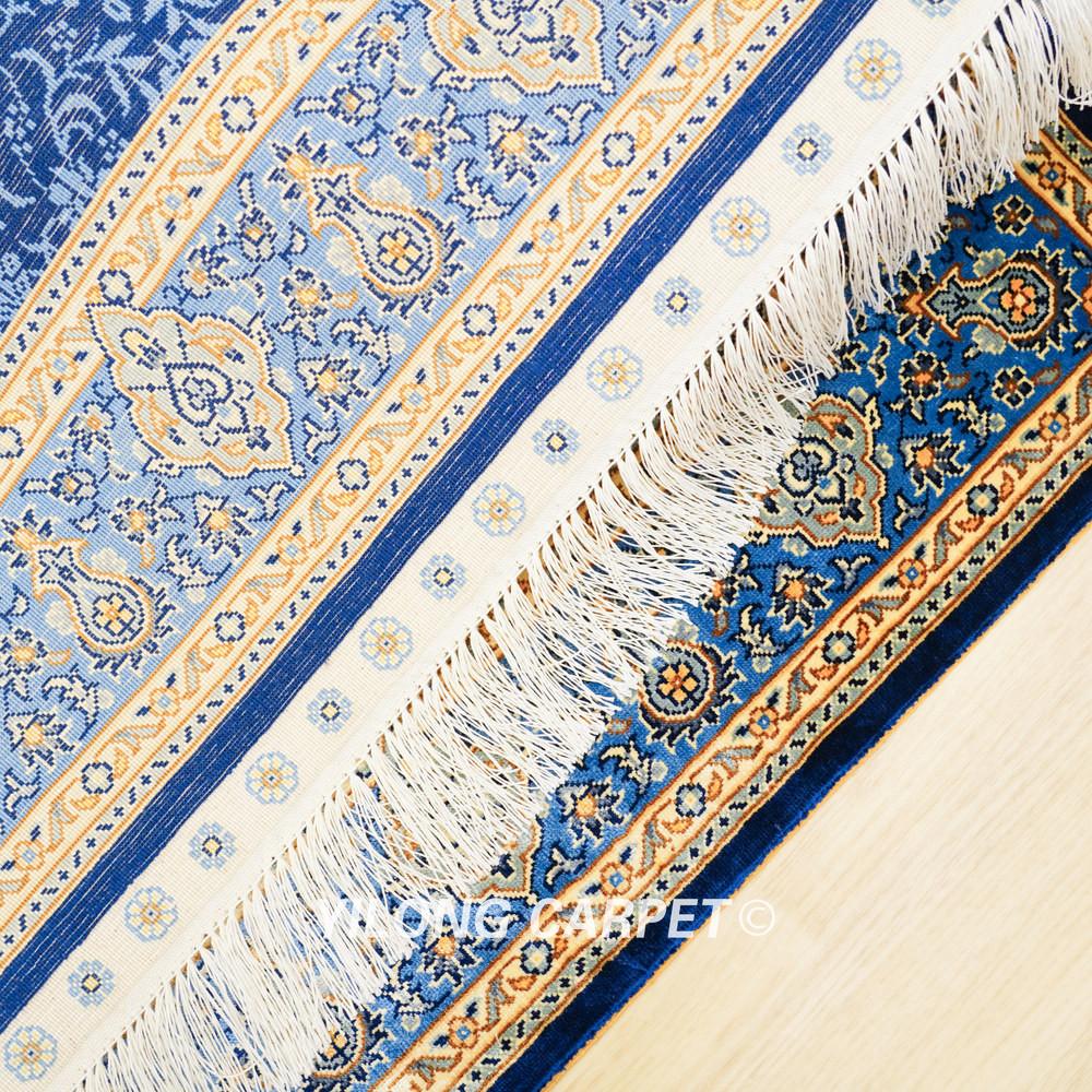 Ivory and Brown Floral Medallion Hand-Knotted Silk Rug Runner – 3 x 12 ft - Image 9