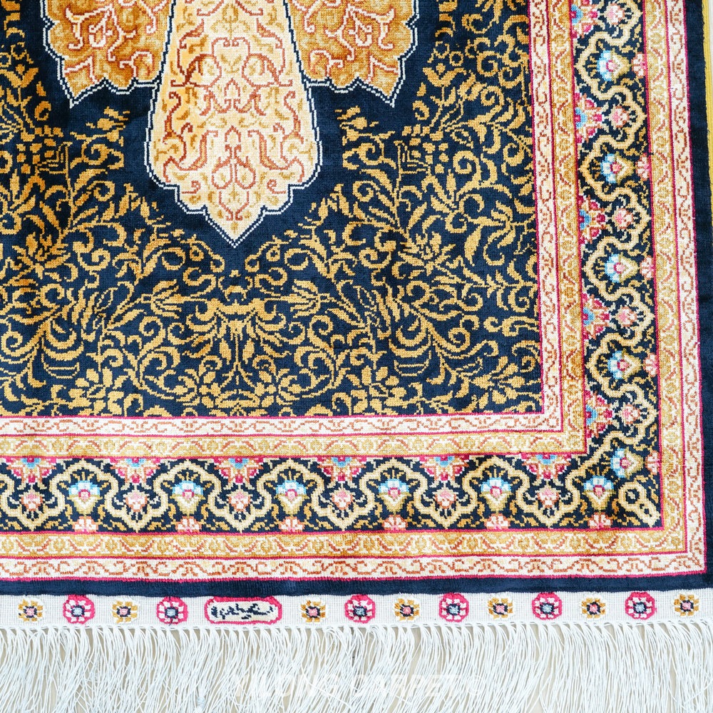 Brown and gold Hand-Knotted Real Silk Rug 2 × 6 ft | CZN118A | Turkish Style | YILONG - Image 4