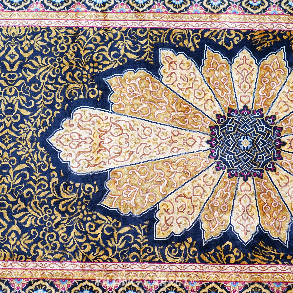 Brown and gold Hand-Knotted Real Silk Rug 2 × 6 ft | CZN118A | Turkish Style | YILONG - Image 7