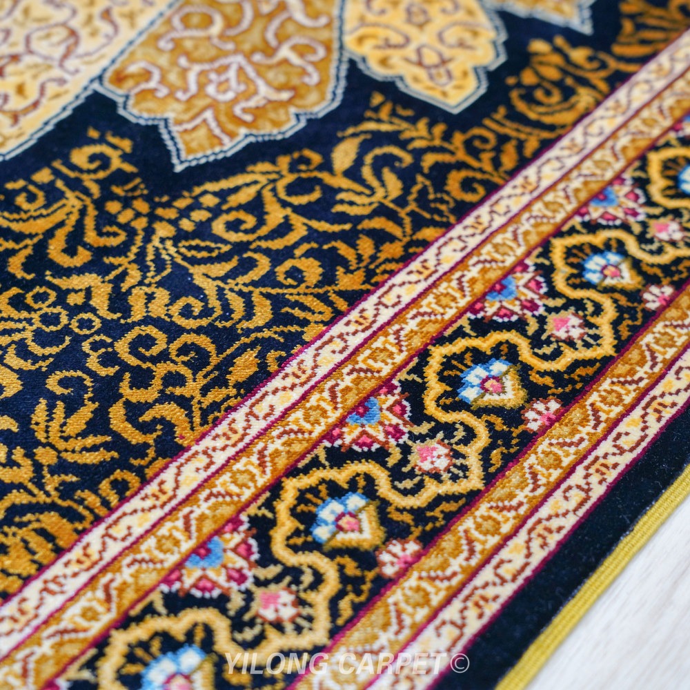 Brown and gold Hand-Knotted Real Silk Rug 2 × 6 ft | CZN118A | Turkish Style | YILONG - Image 8