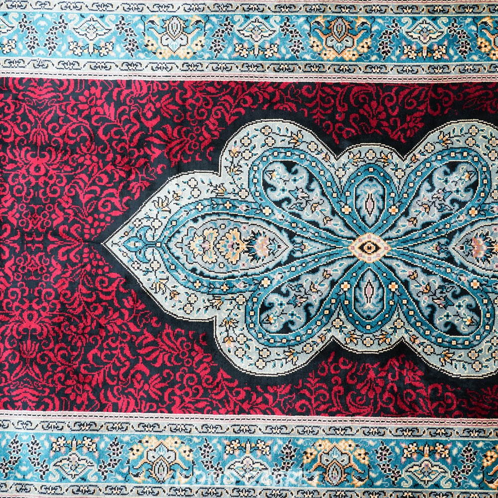 Burgundy, wine and navy blue Hand-Knotted Real Silk Rug 2 × 6 ft | CZN121A | Turkish Style | YILONG - Image 7