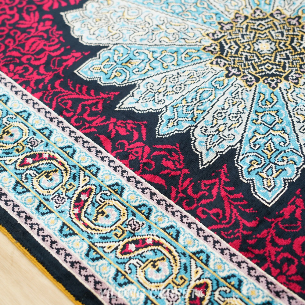 Burgundy, dark brown and cream Hand-Knotted Real Silk Rug 2 × 6 ft | CZN123A | Turkish Style | YILONG - Image 5