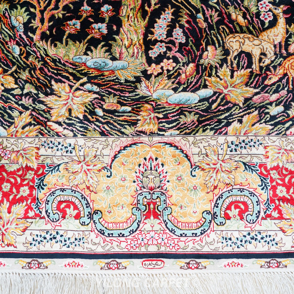Brown, rust and multicolor Hand-Knotted Real Silk Rug 4 × 6 ft | CZN129A | Turkish Style | YILONG - Image 3